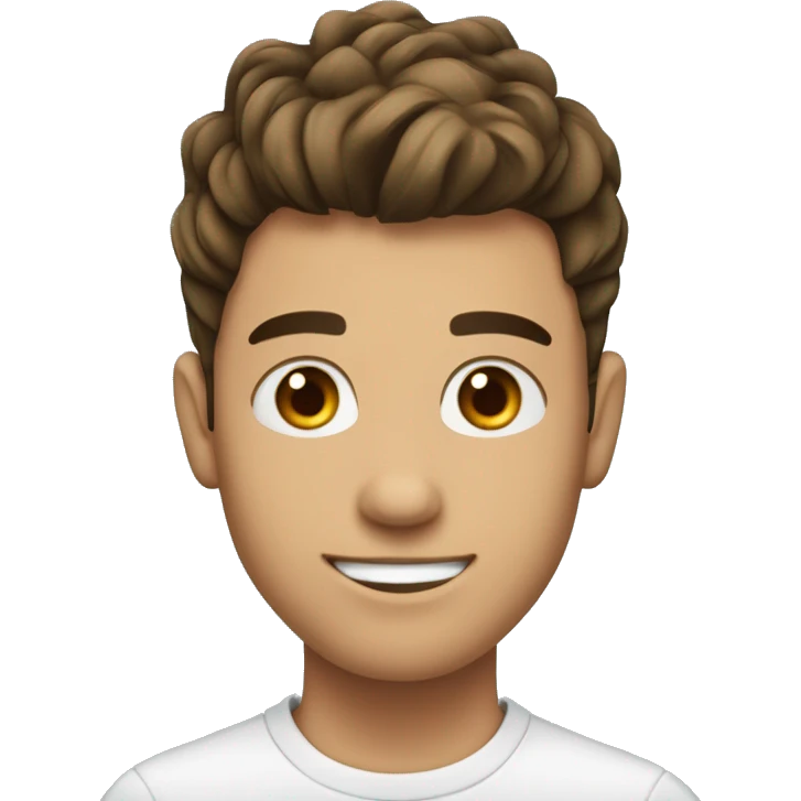 Garçon brun yeux bleu coiffé buzcut emoji