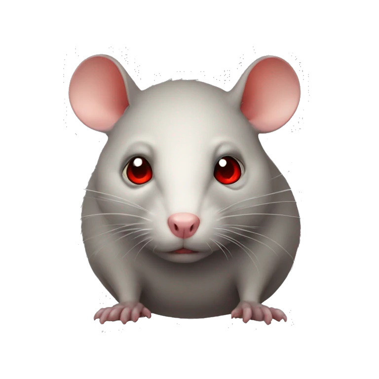 Fat rat with red eyes emoji