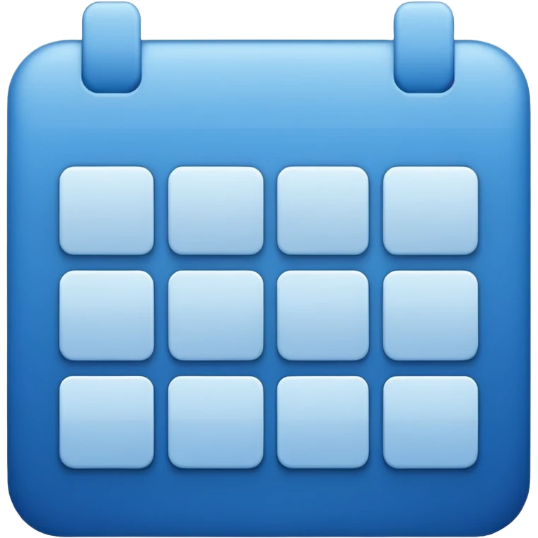 calendar icon, Apple emoji style, only shapes, no text or numbers emoji