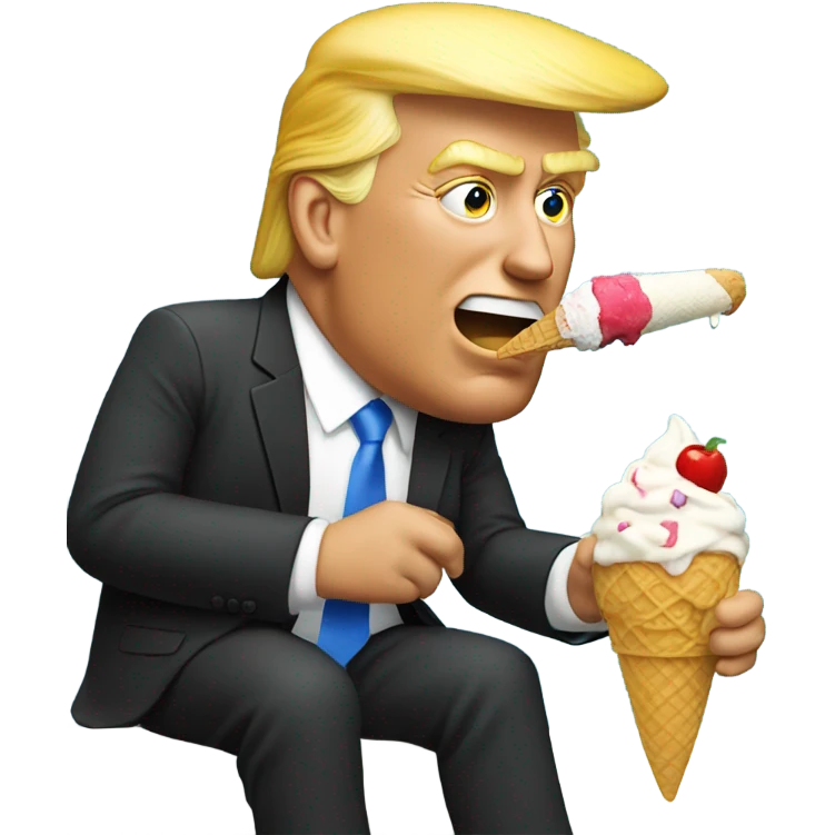Trump eating ice cream emoji