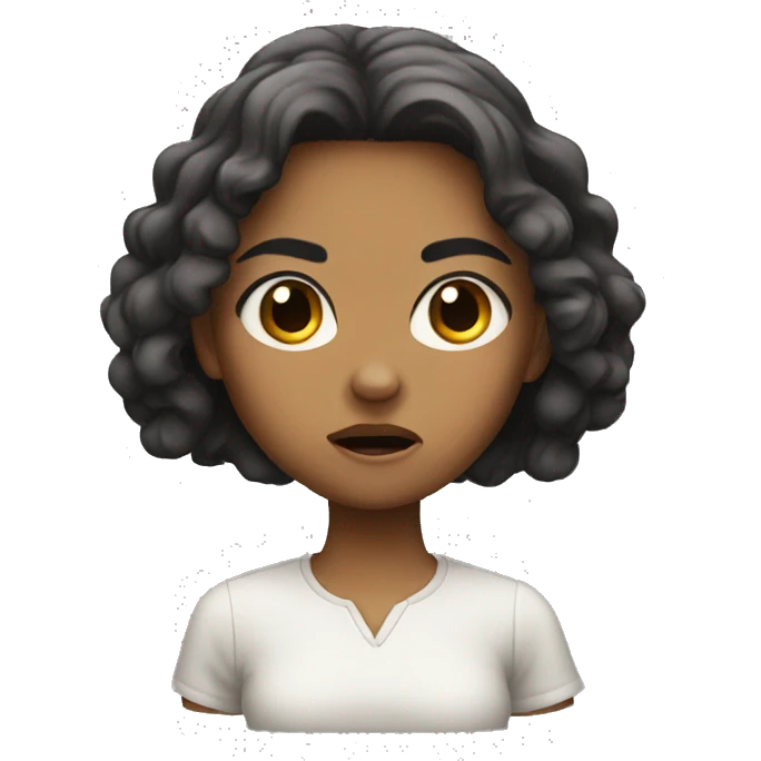 girl with cute anger  emoji