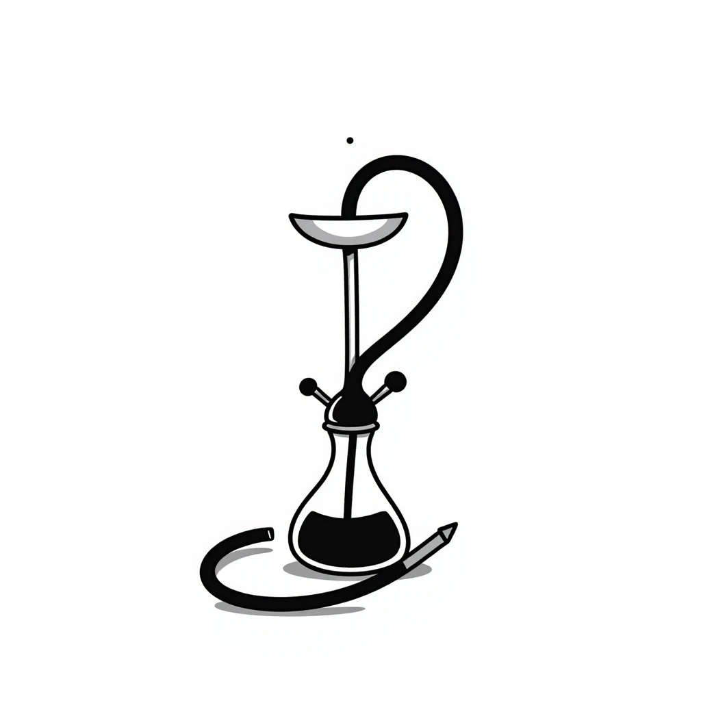 hand drawn doodle playful hookah emoji