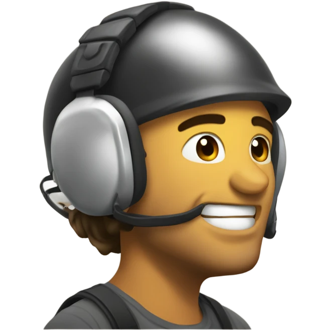 brun avec un casque qui fait un pouce levé emoji