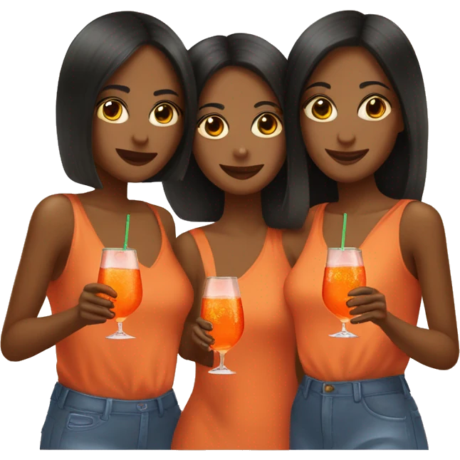 three Girls drinking Aperol Spritz  emoji