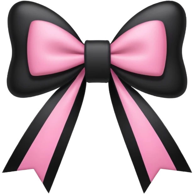 BLACKPINK-inspired gothic bow , no hearts, black and pink, cute, remove background emoji