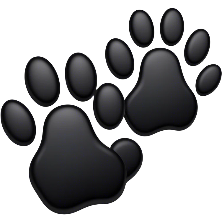 a pair of black paw print emoji