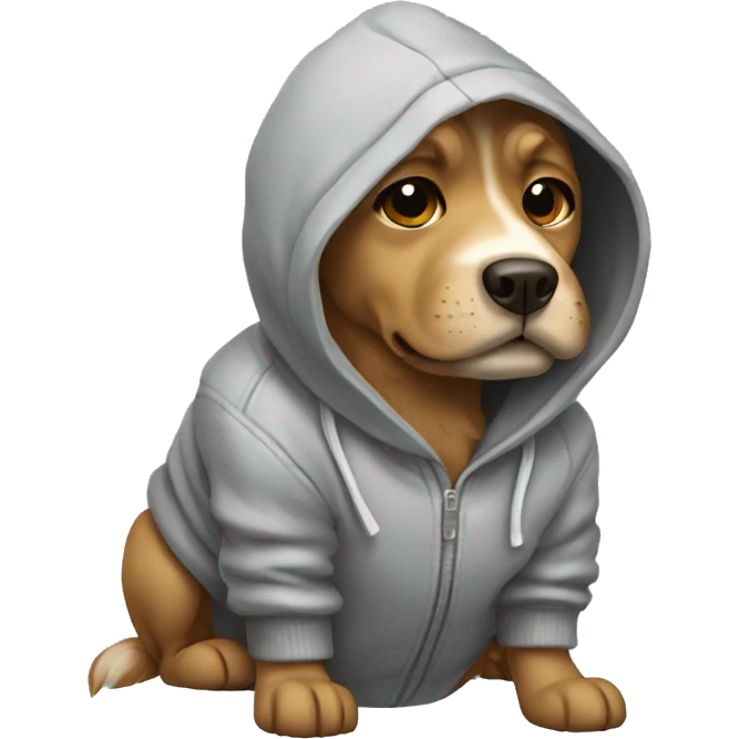 Dog wearing a hoodie  emoji