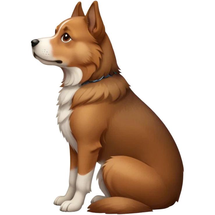 dog sitting profile view emoji