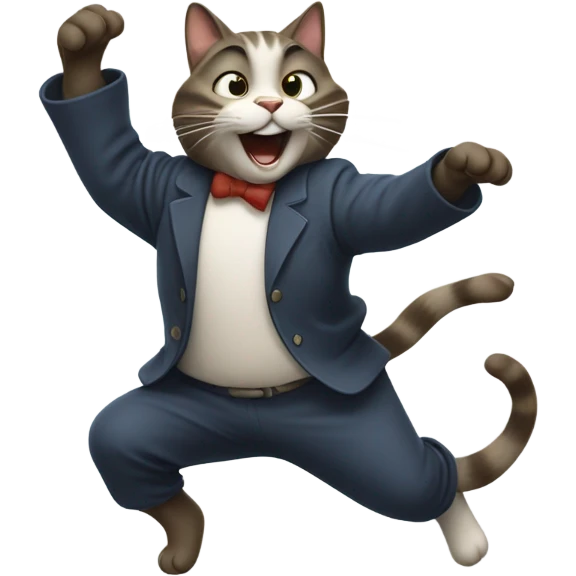 Cat dancing, silly style emoji