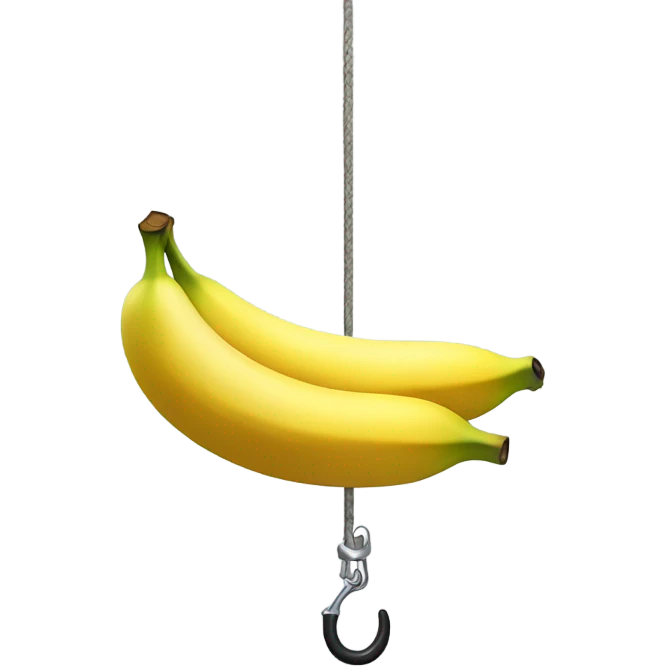 Banana on the end of a fishing pole emoji