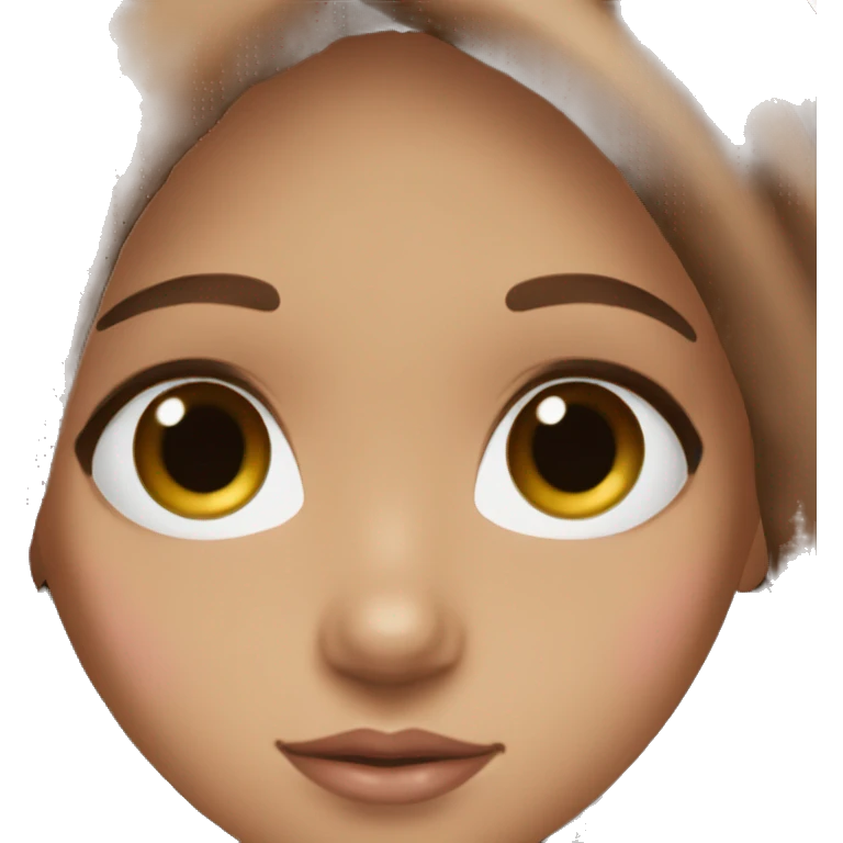 brown doll eyes, brown hair, feminine, pink, girl, angelic emoji