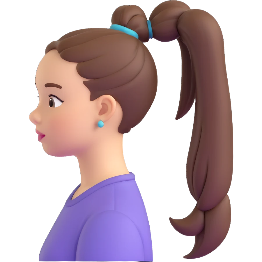 niña con coleta emoji