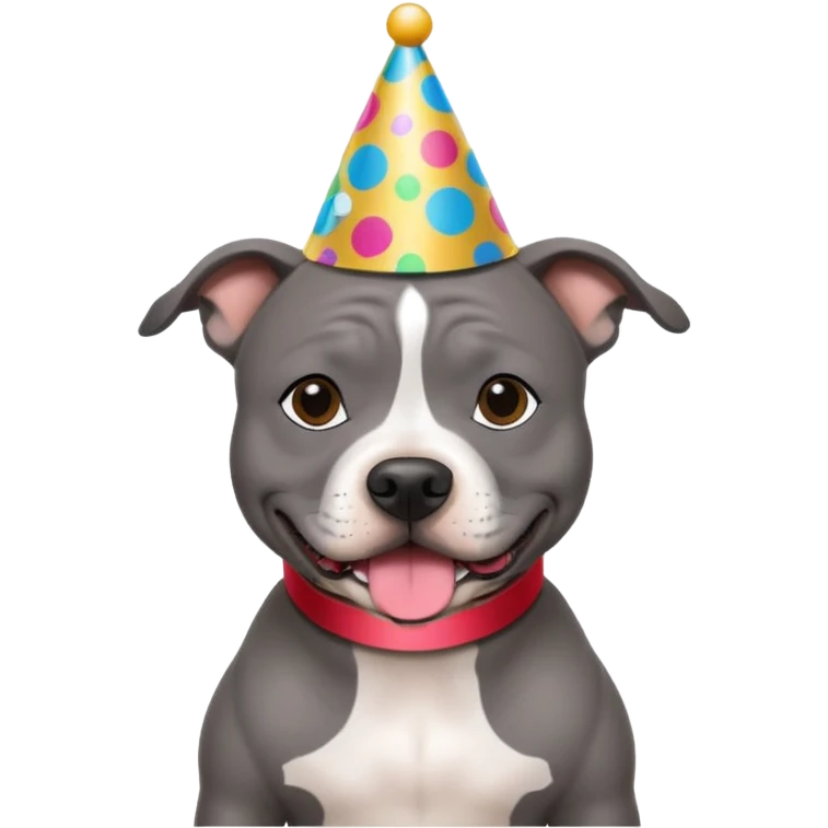 GREY STAFFORDSHIRE BULL TERRIER NEW YEARS emoji