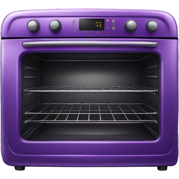 Realistic Metallic royal purple oven isolated.  emoji