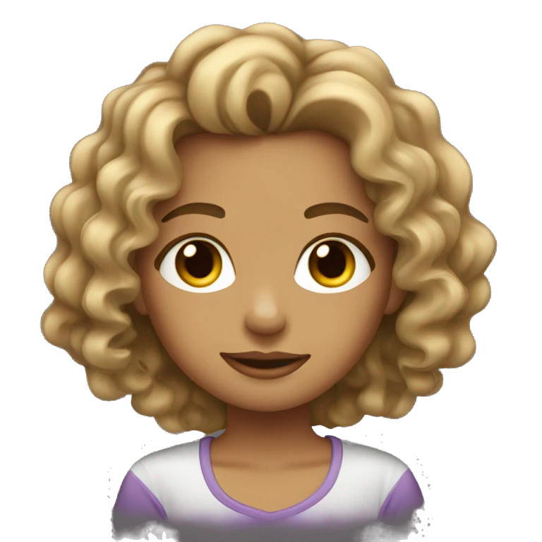 Girl with curly dirty blond hair with highlights  emoji