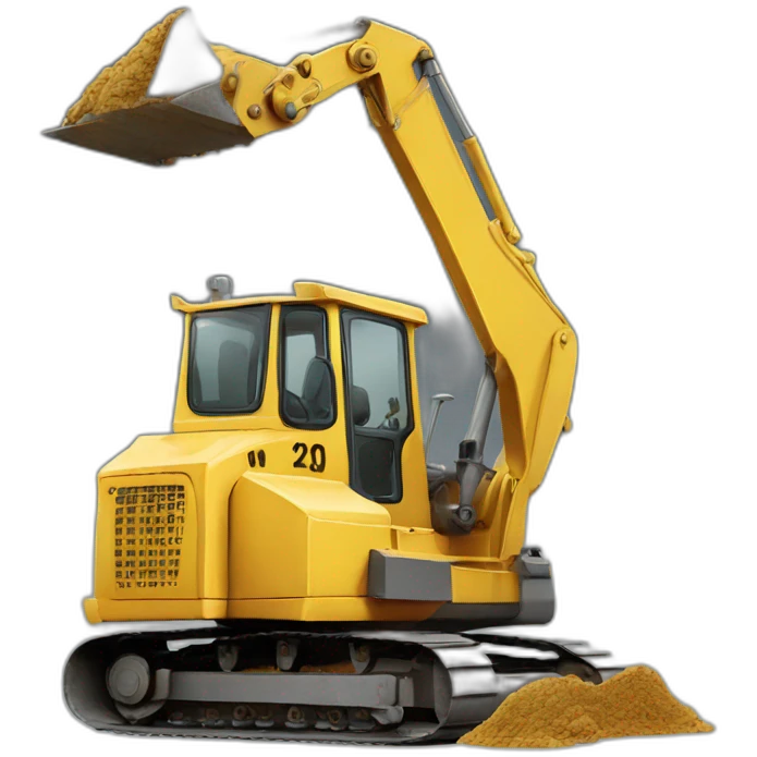 A bulldozer giving birth emoji