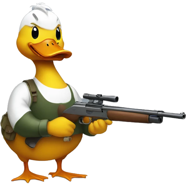 Duck holding a gun emoji