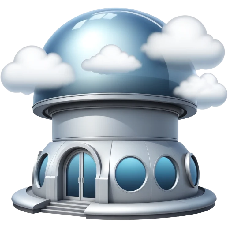 High-altitude observatory surrounded by clouds emoji