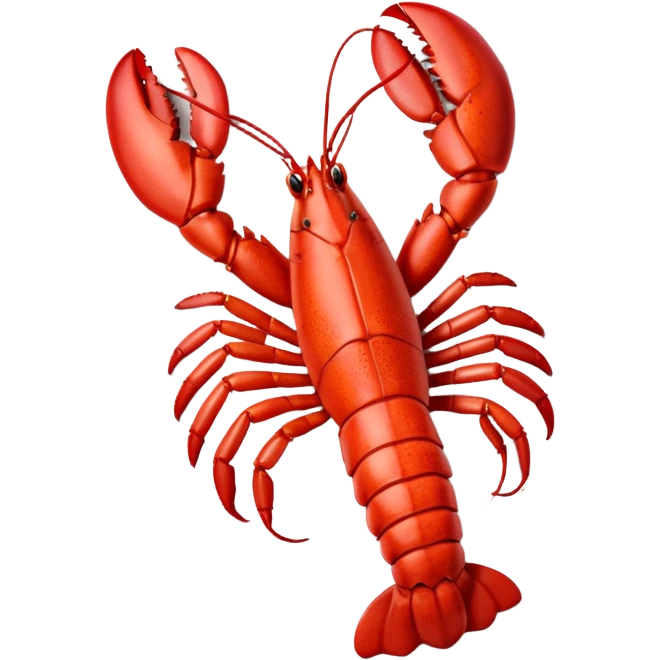 cooked lobster on a plain plate, no garnish emoji