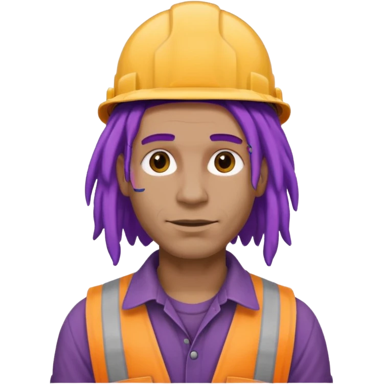 construction worker dreadlocked purple haired man  emoji
