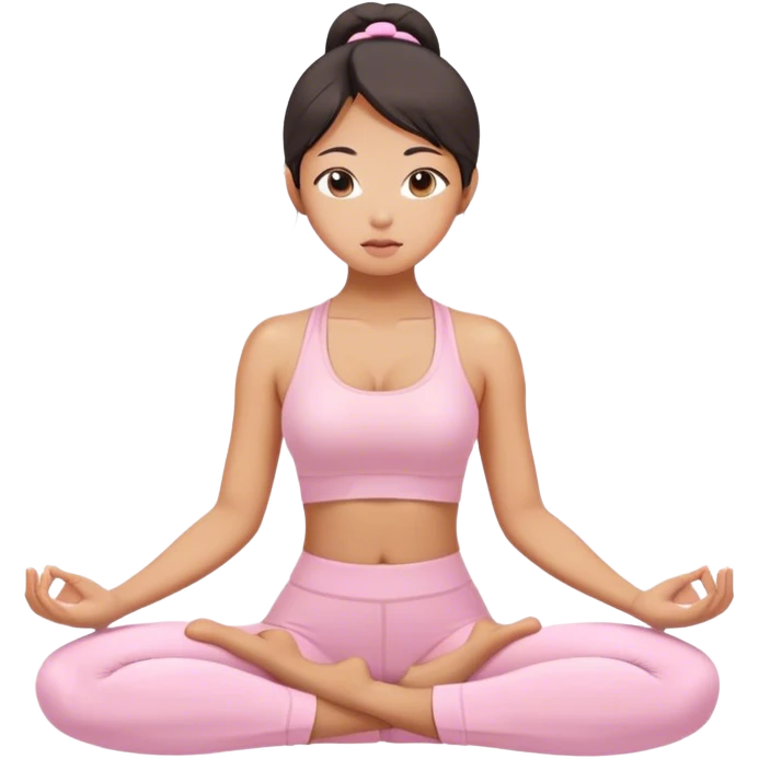 asian yoga girl light pink clothes  emoji