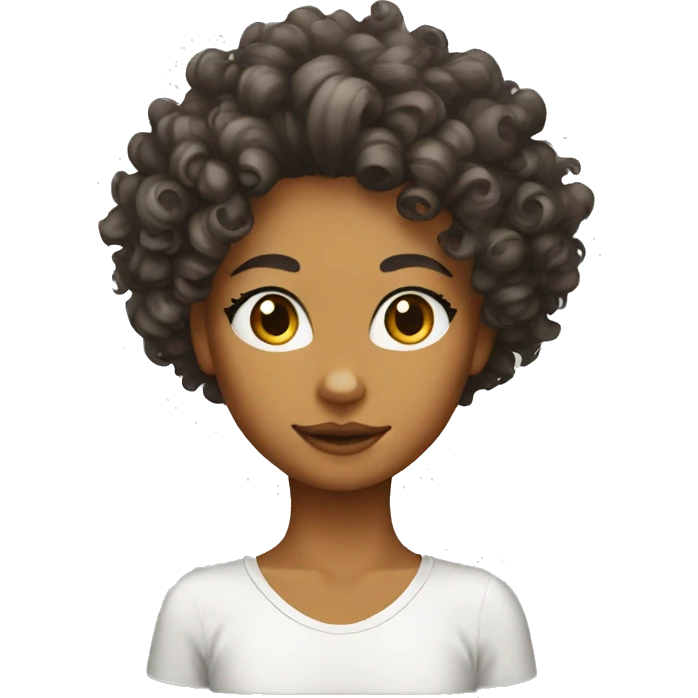 curly girl fox white face emoji