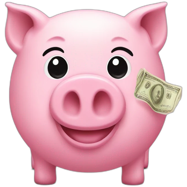 Pink pig cash emoji