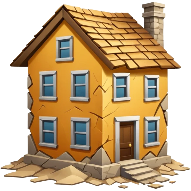 House crumbling to ground emoji