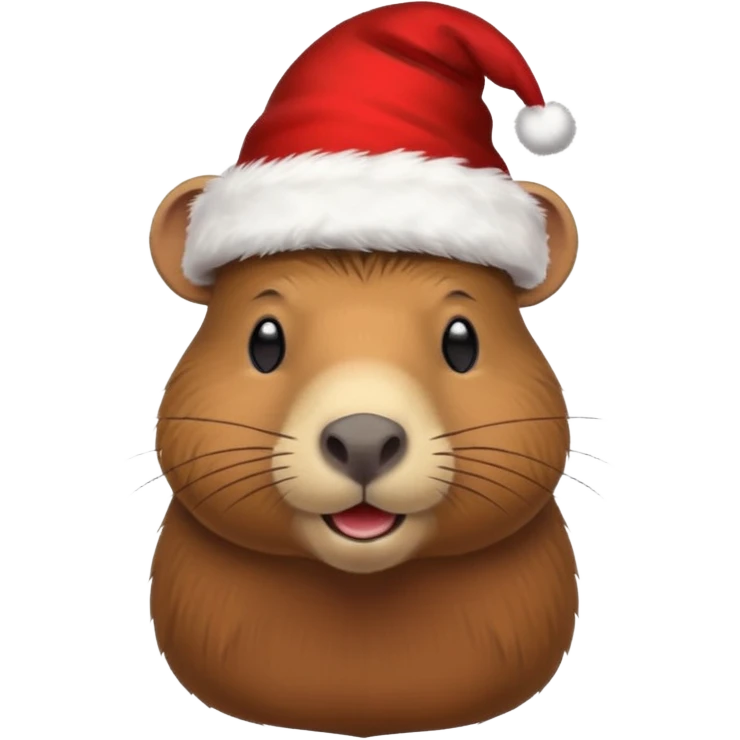 Capibara con un gorro de Navidad emoji