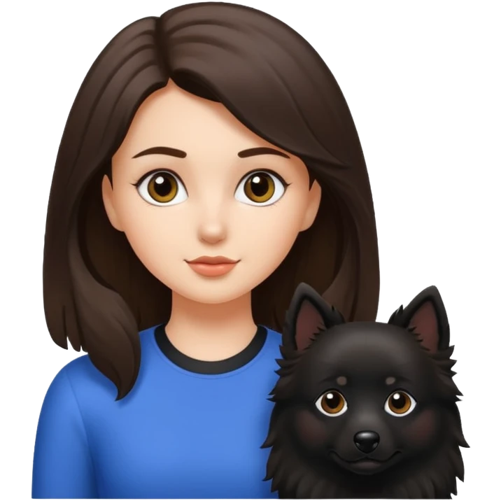 Black spitz with a white girl brunet  emoji