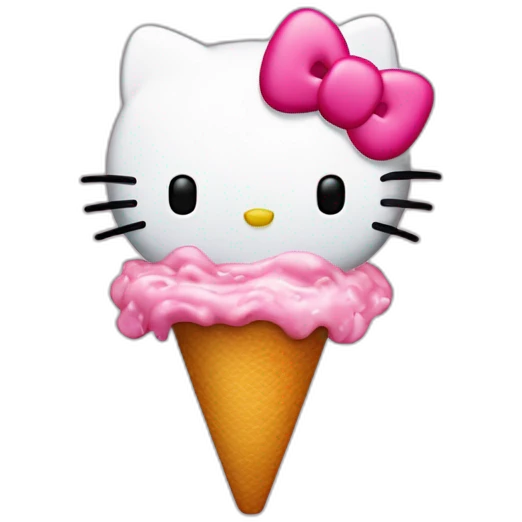 Hellokitty qui mange une glace  emoji