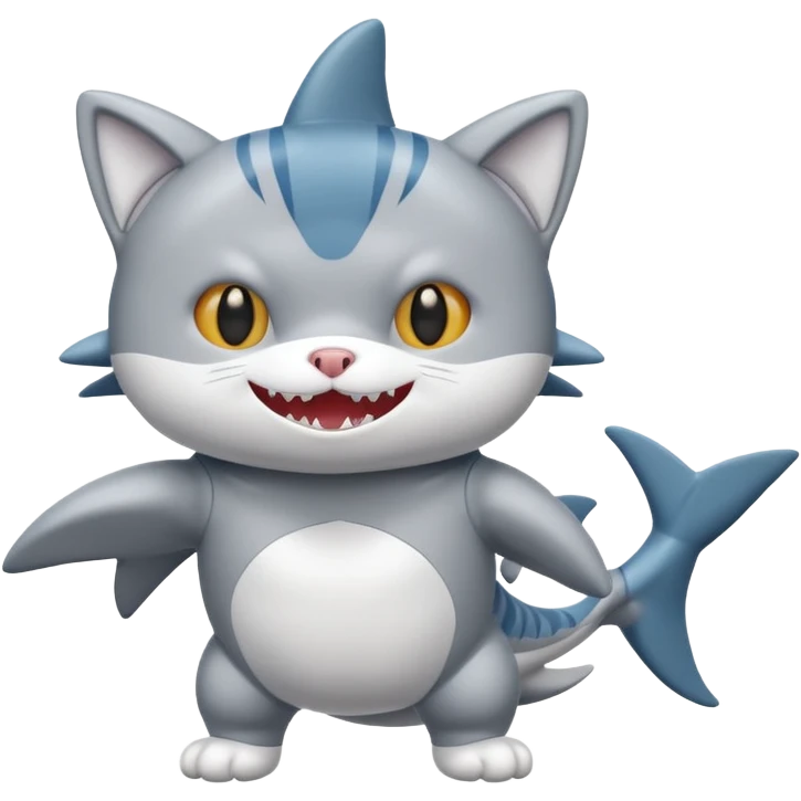 cat wearing shark costume emoji