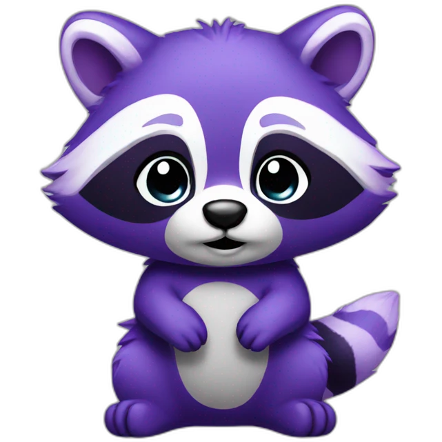 purple raccoon with body emoji