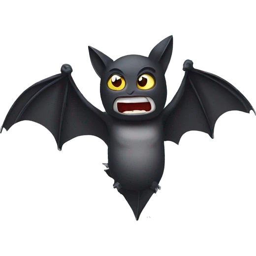 fighting angry classic bat with wings emoji
