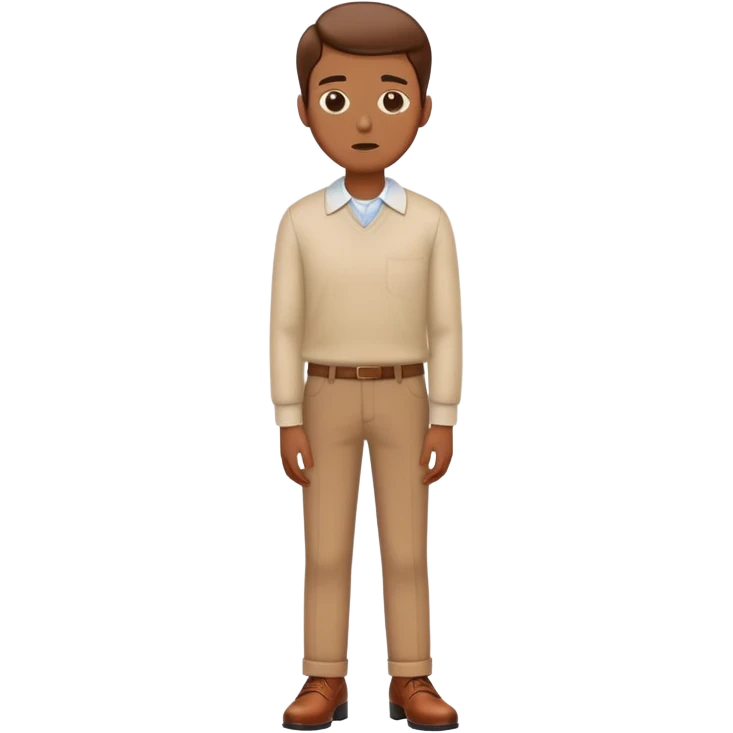 person standing and thinking, wearing brown shoes emoji