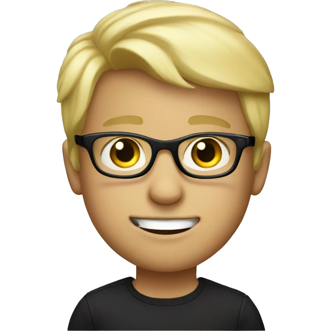 blond boy with black glasses emoji