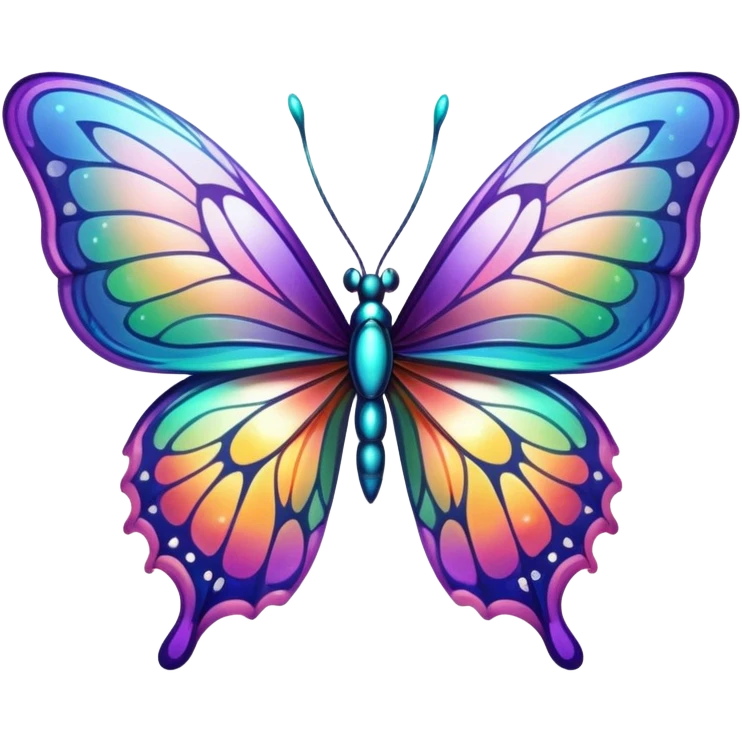 Iridescent butterfly with colorful shimmering wings emoji