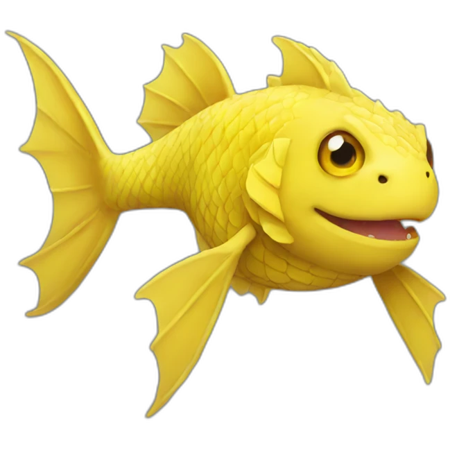 Yellow fish dragon emoji