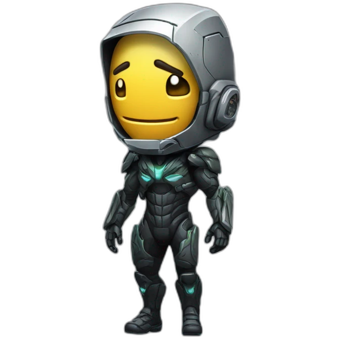 developer behind his laptop with this style : Crytek Crysis Video game with nanosuit character hacker themed character emoji
