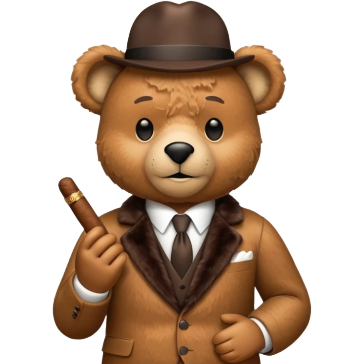 Teddy bear at sinatra Sinatra show smoking cigar  emoji