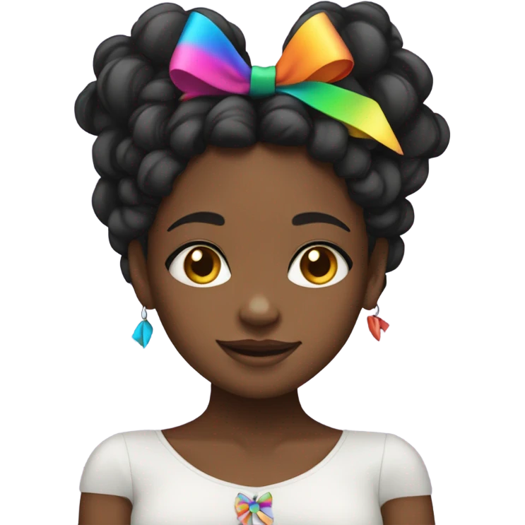 pretty black girl with bows in her hair emoji