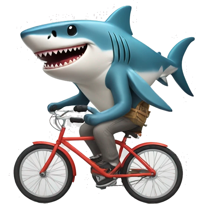 Shark riding a bike  emoji