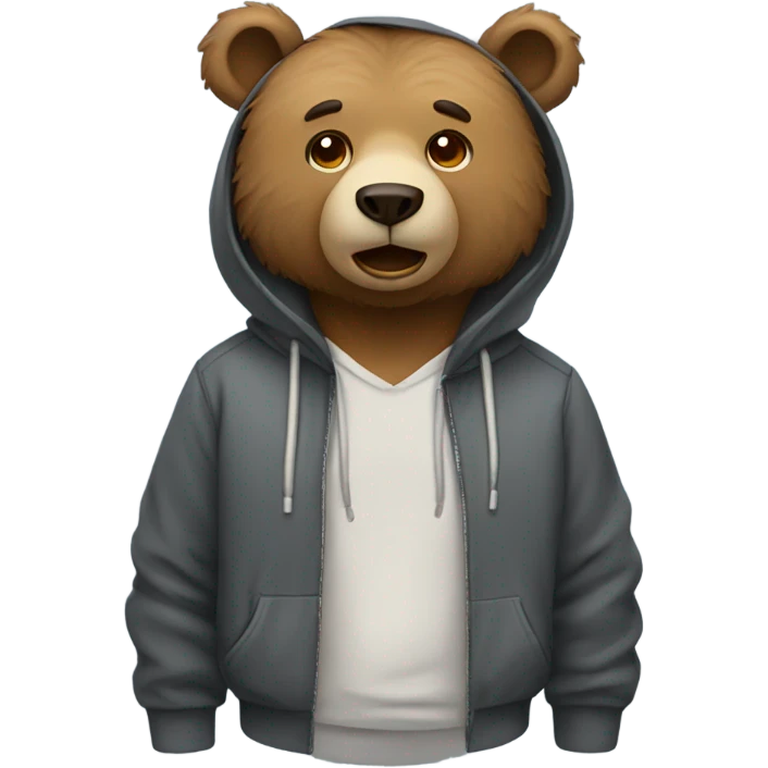 Bear wearing a hoodie  emoji