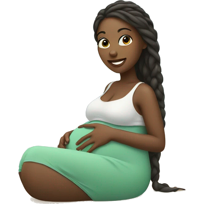 Pregnant girl on beach  emoji