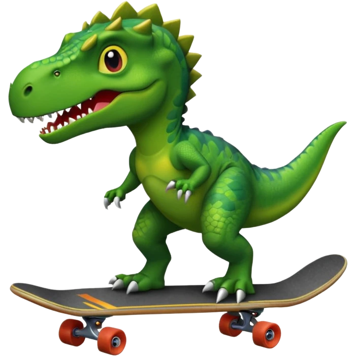 Dinosaur on a skateboard emoji