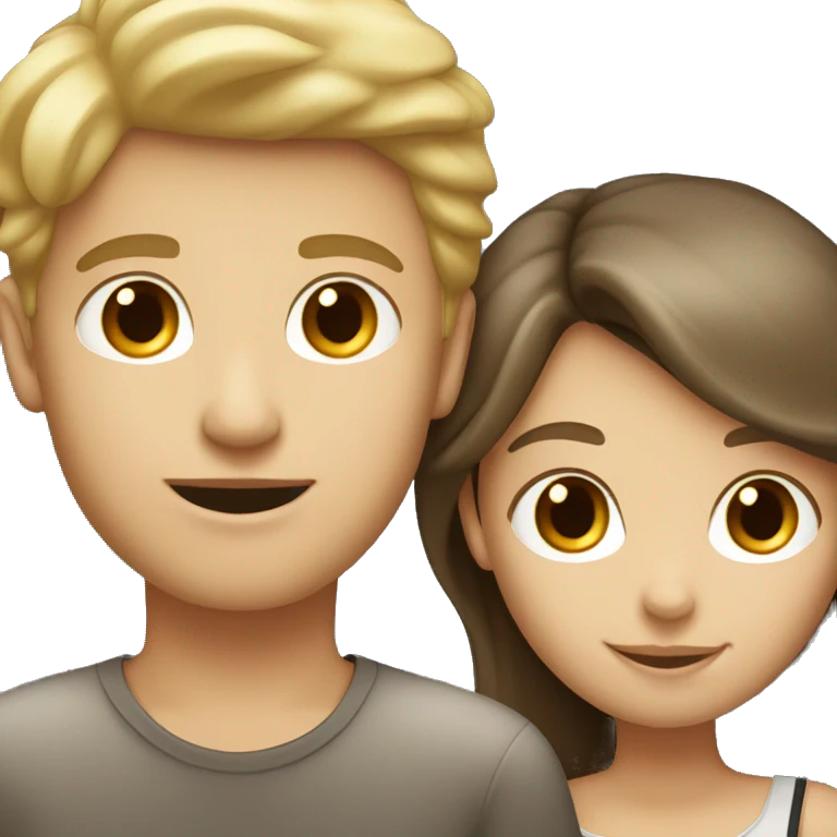 brown haired white boy with a blonde haired girl couple emoji