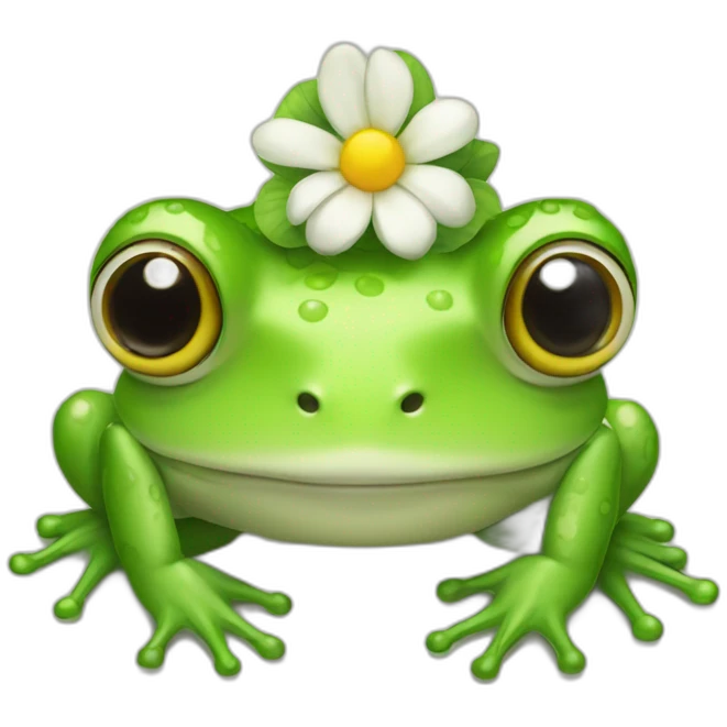 frog with a flower on its head emoji