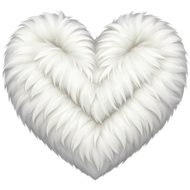 white fur heart, large details emoji