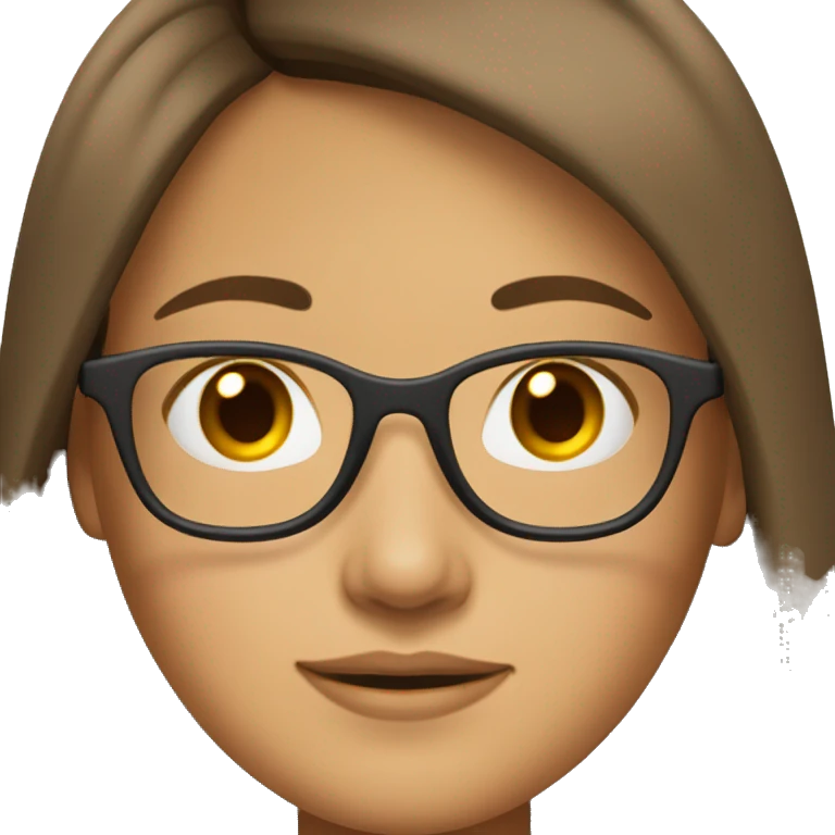 Fille brune au carré long sans lunettes emoji