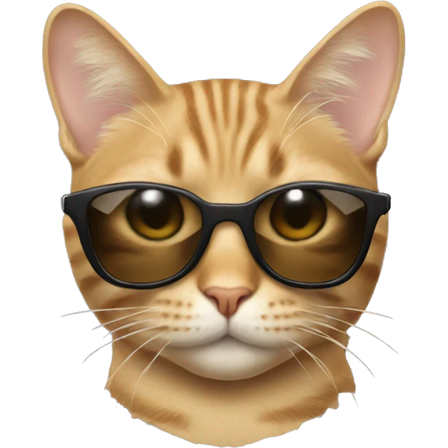 Tabby beige Cat with sunglasses emoji